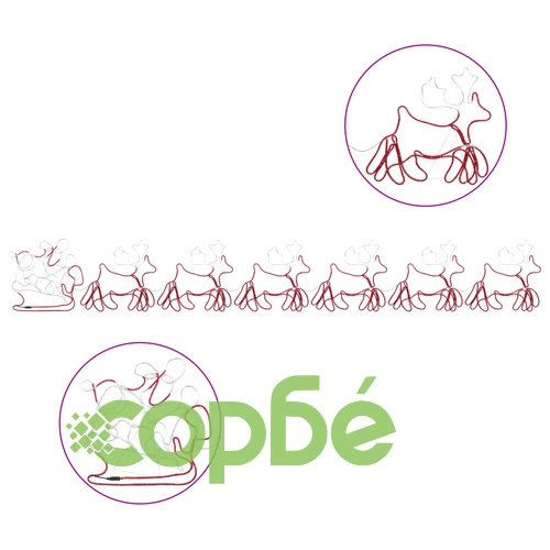 Коледна украса, 6 XXL светещи елена с шейна, 2160 LED, 7 м ➤ топ цена ➤ sorbe.bg