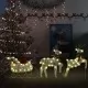 Коледна украса елен и шейна, 60 LED, за открито, златисто 