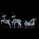 Коледна украса елен и шейна, 60 LED, за открито, сребристо
