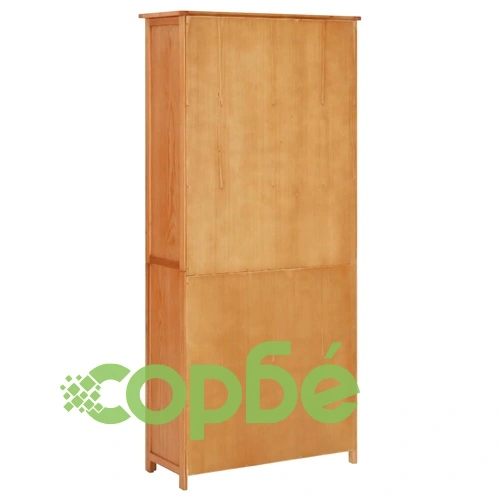 Библиотека с 4 врати, 80x35x180 см, дъбов масив и стъкло ➤ топ цена ➤ sorbe.bg