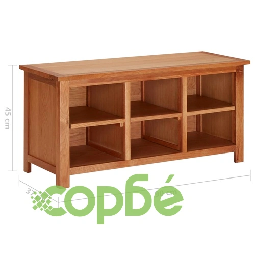 Стелаж за обувки, 90x37x45 см, дъбово дърво масив ➤ топ цена ➤ sorbe.bg