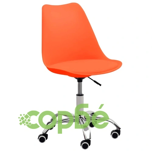 Офис столове, 2 бр, оранжеви, изкуствена кожа ➤ топ цена ➤ sorbe.bg