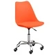 Офис столове, 2 бр, оранжеви, изкуствена кожа