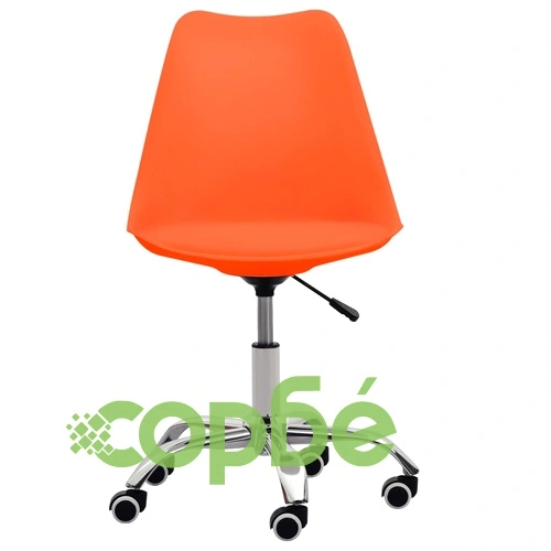 Офис столове, 2 бр, оранжеви, изкуствена кожа ➤ топ цена ➤ sorbe.bg