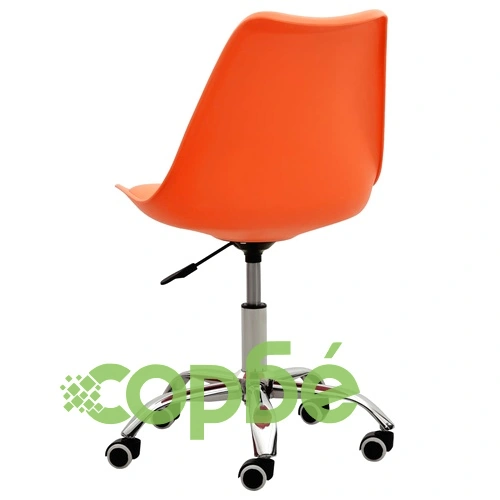 Офис столове, 2 бр, оранжеви, изкуствена кожа ➤ топ цена ➤ sorbe.bg