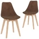Трапезни столове, 2 бр, кафяви, кадифе