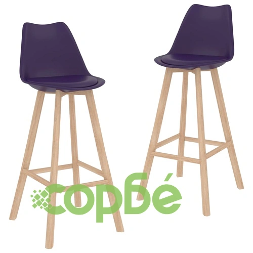 Бар табуретки, 2 бр, тъмнолилави, изкуствена кожа ➤ топ цена ➤ sorbe.bg