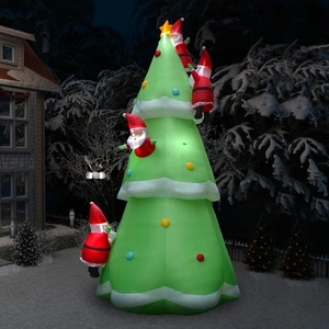 Надуваема коледна елха Дядо Коледа LED IP44 500 см XXL текстил