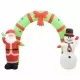 Надуваема украса Дядо Коледа и снежен човек с арка, LED, 223 см