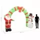 Надуваема украса Дядо Коледа и снежен човек с арка, LED, 223 см