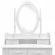 Комплект тоалетка с табуретка, бял, 75x69x140 см, пауловния