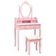 Комплект тоалетка с табуретка, розов, 75x69x140 см, пауловния
