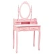 Комплект тоалетка с табуретка, розов, 75x69x140 см, пауловния