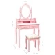 Комплект тоалетка с табуретка, розов, 75x69x140 см, пауловния