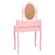 Комплект тоалетка с табуретка, розов, 75x69x140 см, пауловния