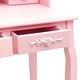 Комплект тоалетка с табуретка, розов, 75x69x140 см, пауловния