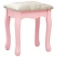 Комплект тоалетка с табуретка, розов, 75x69x140 см, пауловния