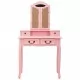 Комплект тоалетка с табуретка, розов, 80x69x141 см, пауловния
