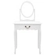 Тоалетка с табуретка, бяла, 65x36x128 см, пауловния, МДФ
