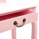 Тоалетка с табуретка, розова, 65x36x128 см, пауловния, МДФ