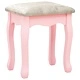 Тоалетка с табуретка, розова, 65x36x128 см, пауловния, МДФ