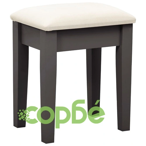 Тоалетка с табуретка, сива, 65x36x128 см, пауловния, МДФ ➤ топ цена ➤ sorbe.bg