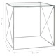 Маса за кафе сребриста 55x55x55 cм неръждаема стомана и стъкло