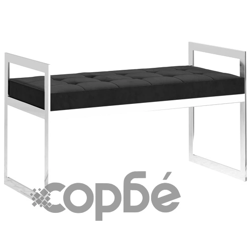 Пейка, 97 см, черно кадифе и неръждаема стомана ➤ топ цена ➤ sorbe.bg