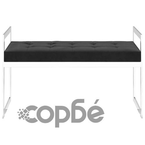 Пейка, 97 см, черно кадифе и неръждаема стомана ➤ топ цена ➤ sorbe.bg