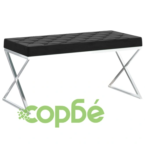 Пейка, 97 см, черно кадифе и неръждаема стомана ➤ топ цена ➤ sorbe.bg