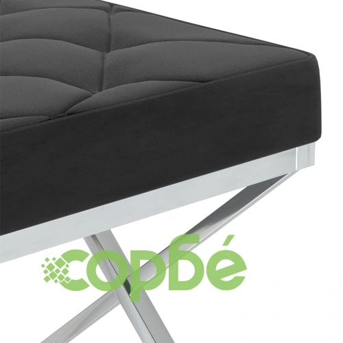 Пейка, 97 см, черно кадифе и неръждаема стомана ➤ топ цена ➤ sorbe.bg