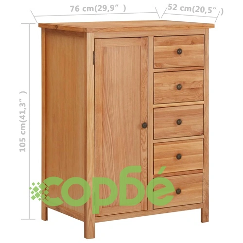 Гардероб, 76x52x105 см, дъбов масив ➤ топ цена ➤ sorbe.bg