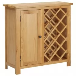 Шкаф за вино за 11 бутилки, 80x32x80 см, дъбов масив