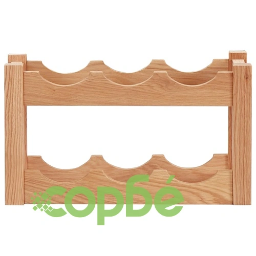 Стойка за вино за 6 бутилки, 37x21x21 см, дъбов масив ➤ топ цена ➤ sorbe.bg