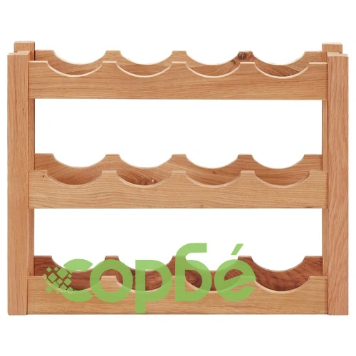 Стойка за вино за 12 бутилки, 47x21x36 см, дъбов масив ➤ топ цена ➤ sorbe.bg