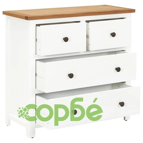 Шкаф с чекмеджета, 80x35x75 см, дъбов масив ➤ топ цена ➤ sorbe.bg