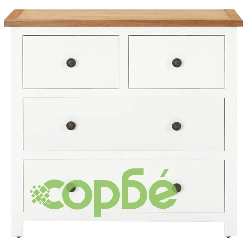 Шкаф с чекмеджета, 80x35x75 см, дъбов масив ➤ топ цена ➤ sorbe.bg