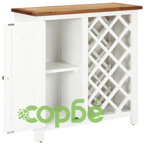 Шкаф за вино, 80x32x80 см, дъбов масив ➤ топ цена ➤ sorbe.bg