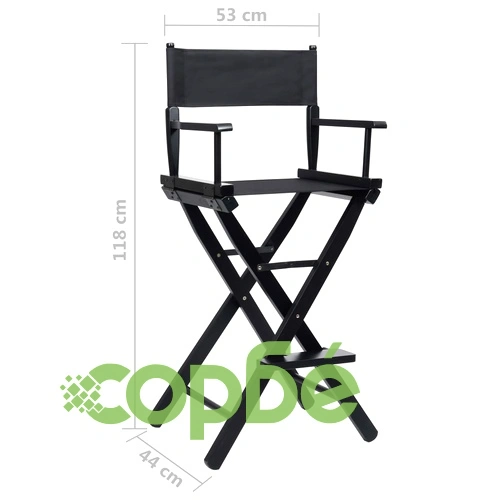 Сгъваем режисьорски стол, черен, плат оксфорд ➤ топ цена ➤ sorbe.bg