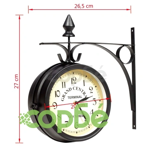 Двустранен стенен часовник, 20 см ➤ топ цена ➤ sorbe.bg