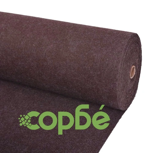 Изложбен килим, 2x20 м, кафяв, на бразди ➤ топ цена ➤ sorbe.bg