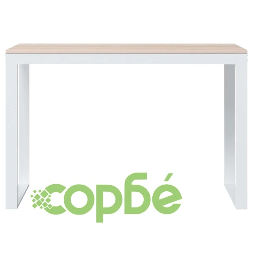 Компютърно бюро, бяло и дъб, 110x60x73 см, ПДЧ ➤ топ цена ➤ sorbe.bg