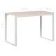 Компютърно бюро, бяло и дъб, 110x60x73 см, ПДЧ