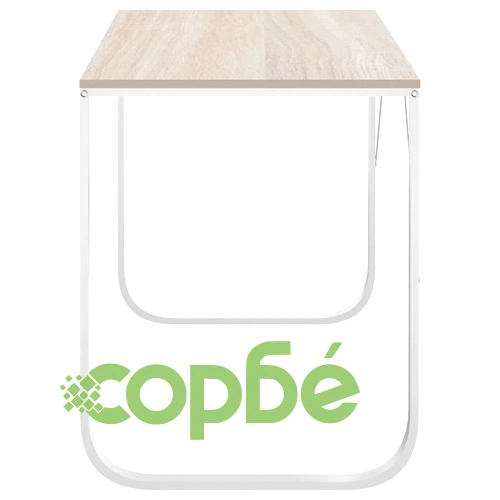 Компютърно бюро, бяло и дъб, 110x60x73 см, ПДЧ ➤ топ цена ➤ sorbe.bg