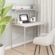 Компютърно бюро, бяло, 110x60x138 см, инженерно дърво
