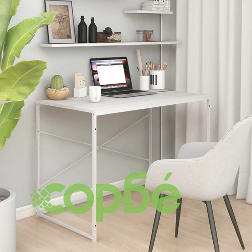 Компютърно бюро, бяло, 110x60x70 см, инженерно дърво ➤ топ цена ➤ sorbe.bg