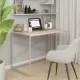 Компютърно бюро, бяло и дъб, 110x60x70 см, ПДЧ