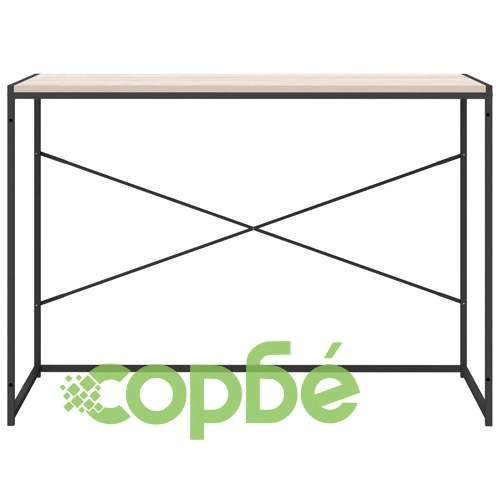 Компютърно бюро, черно и дъб, 110x60x70 см, инженерно дърво ➤ топ цена ➤ sorbe.bg