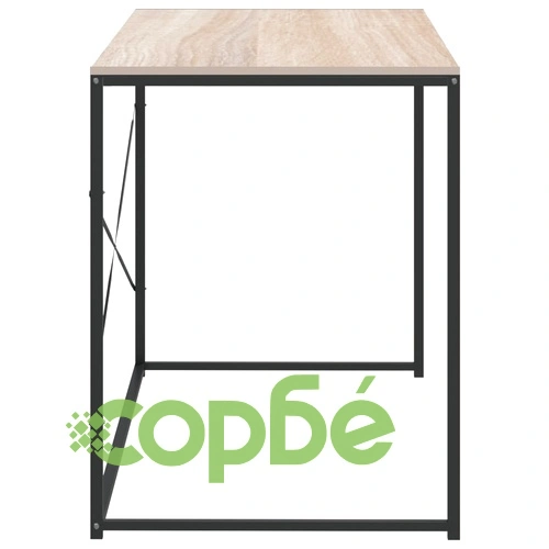 Компютърно бюро, черно и дъб, 110x60x70 см, инженерно дърво ➤ топ цена ➤ sorbe.bg