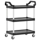 Количка на 3 нива, черна, 81x41x92 см, алуминий